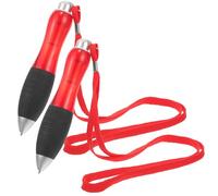 MOBUTOFU 2pcs Ergonomic Red Fat Ballpoint Pen with Increased Friction and Sturdy Plastic Material for Comfortable Writing in Office and School Use