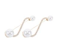 MOBUTOFU 2pcs Fashionable Alloy Safety Pins for Clothes with Rhinestones Adjustable Waist Brooch Pins to Prevent Wardrobe Malfunctions Elegant Decorative for Weddings and Banquets