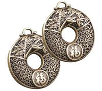 MOBUTOFU 2pcs Festival Pendant Handicraft Pendant Chinese Style Brass Multi-purpose Design Fine Workmanship for Families and Co-worker during Chinese Spring Festival and New Year