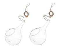 MOBUTOFU 2Pcs Glass Hanging Hydroponic Vases Cone-Shaped Terrarium Planters for Indoor Decorative Bonsai and Orchid Suspension Gardening