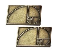 MOBUTOFU 2pcs Golden Ratio Brooch Pin Set Metal Vintage Style Creative Lapel Pins Symbolizing Intelligence and Balance Versatile Clothing Jewelry for Back to School and Wedding