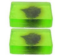 MOBUTOFU 2pcs Green Wormwood Soaps with Pleasant Aroma and Moisturizing Effect, Handmade Oil-control Soaps for Face and Body Cleansing, Suitable for Household Bathing