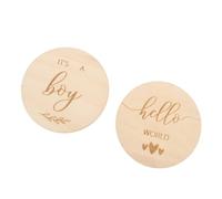 MOBUTOFU 2pcs Growth Cards Creative Wooden Commemorative Cards Unique Design for Capturing Monthly and Sharing