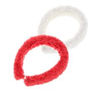 MOBUTOFU 2pcs Headband for Makeup Spa and Face Washing Soft Lamb Fabric Non- Design for Women and Girls for Bath and Sleepover Essentials