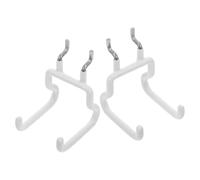 MOBUTOFU 2pcs Heavy Duty Pegboard Hooks for Tools, Garage Storage Organizer | Steel and Rubber Construction, Compact Multifunction Design, Easy Installation, White Finish for Workbench Storage