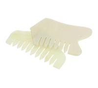 MOBUTOFU 2pcs Jade Gua Sha Comb Skin Scraping Tool for Face and Body, Deep Massage Muscle Relief with Natural Beige Jade Material for Facial and Scalp Care