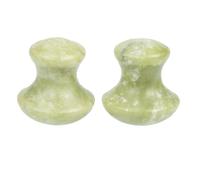 MOBUTOFU 2pcs Jade Gua Sha Scraping Massage Tool Mushroom-shaped Face and Eye Massager for Neck and Face Sculpting Natural Green Jade