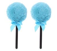MOBUTOFU 2pcs Lollipop Shape Makeup Powder Applicator Set Soft Plush Face Powder Applicators with Fluffy Handle Suitable for Women