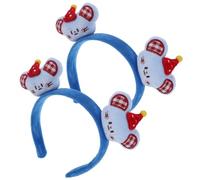 MOBUTOFU 2pcs Plush Mouse Ears Headband, Cute Cartoon Design in Blue, Fits Almost Head Sizes, for Themed Parties and Makeup Routines