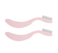 MOBUTOFU 2pcs Portable Eyebrow and Eyelash Comb Makeup Tool with Foldable PC Handle, Two-in-one Design for Convenient Use on Business Trips and Travelling
