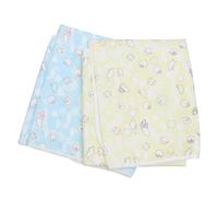 MOBUTOFU 2pcs Portable Newborn Changing Pads Waterproof and Breathable Cotton Polyester Fiber Diaper Mat with Lovely Cartoon Printing for Bed Use