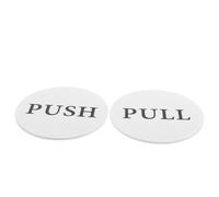 MOBUTOFU 2pcs Push Pull Sticker Door Sign Acrylic Self-adhesive White Lightweight Effortless Installation for Glass Doors in Offices and Cafes