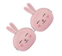 MOBUTOFU 2pcs Rabbit Shape Silicone Coin Purse Small Wallet Girls Change Bag Key Bag for Daily Use