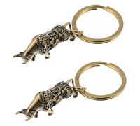 MOBUTOFU 2pcs Retro Bullfight Brass Bull Pendants Keychains Decorative Accessories for DIY Jewellery Making, Golden Colour, Delicate Material That Will Not Scratch The Skin