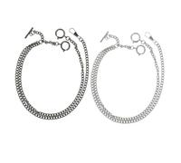 MOBUTOFU 2pcs Retro Watch Chain Metal Links Essential Pocket Watch Chain for Steampunk Lovers and Fashion Enthusiasts