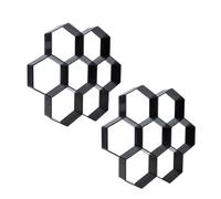 MOBUTOFU 2pcs Reusable Plastic Hexagonal Path Paving Moulds DIY Concrete Stepping Molds for Garden Walkways Driveways Patios Outdoor Craft