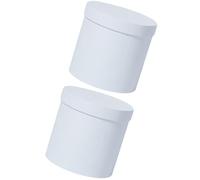 MOBUTOFU 2pcs round Paper Flower Box Paperboard Bouquet Packaging Boxes for Flower Wrapping and Candles Elegant White Gift for Proposal or Birthday