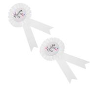 MOBUTOFU 2pcs Shower Pins for Mom and Dad, White Plastic and Polyester Badges with Celebratory Design, Party Favors and Memorable Keepsakes for Gender Reveals and Family