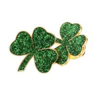 MOBUTOFU 2pcs St Patrick's Day Brooches Shamrock Pins Green Enamel Alloy Lucky Decor Versatile Use for Everyday Decoration and St Patrick's Day Parties
