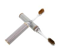 MOBUTOFU 2pcs Travel Toothbrush Set for Couples with Soft Ultrasoft Bristles and Portable Waterproof Case, Foldable Detachable Plastic Design for Camping and Travel Use