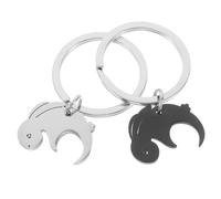 MOBUTOFU 2pcs Valentine's Day Rabbit Couples Keychain Adorable Bunny Charm Stainless Steel Stitching for Couples'