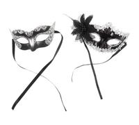 MOBUTOFU 2pcs Venetian Masquerade Masks for Couples, Half Face Plastic Party Masks Intricate Surface Painting and Glitter, Portable and Secure without Slipping for Carnival Party