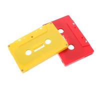 MOBUTOFU 2pcs Vintage Blank Cassette Tapes for DIY Crafts and Wall Art Decoration, Reusable Plastic Shells with Universal Compatibility, Retro Style for Voice Memos and Creative Projects
