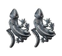 MOBUTOFU 2Pcs Vintage Style Adjustable Lizard Statement Rings Handmade Retro Animal Jewelry for Women Men, Creative Chameleon Wraparound Reptile Rings Suitable for Casual and Gothic Fashion