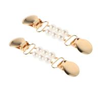 MOBUTOFU 2pcs Vintage Sweater Closure Clips for Women with Decorative Pearl Design, Zinc Alloy and Plastic Material, Secure Garments and Versatile Applications for Daily Wear and Social