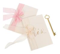 MOBUTOFU 2pcs Wedding Vow Books Wedding Vow Cards Delicate Design Paper Material Smooth Surface Lines Pretty Ribbon for Party Speeches Random Color Random Style