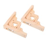 MOBUTOFU 2pcs Wood Shelf Brackets Heavy Duty Floating Shelf Brackets with Geometric Pattern for Enhanced Stability and Support Wall Mounted Right Angle for Room Or Bedroom