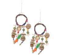 MOBUTOFU 2pcs Wooden Rabbit Chew for Small Pets, Wear Resistant and Teeth Grinding Fun, for Play and Work out Activities