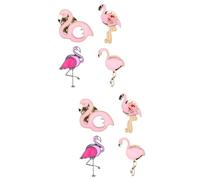 MOBUTOFU 2sets Flamingo Brooch Pin Elegant Drip Oil Alloy Breastpin for Dresses Jackets Coats Multi Purpose Decorative Clip for Women Wedding Party Accessories 4pcs*2