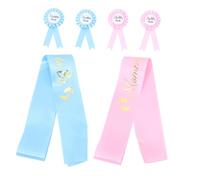 MOBUTOFU 2sets Sash and Badge Shower Decoration Includes and Badges and Sash for Expectant Parents and Photography Props