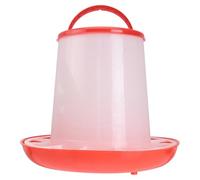 MOBUTOFU 3kg Poultry Feeding Container for Goose and Birds, Red Plastic Automatic Chick Feeder, Convenient to Use Garden Farm Feeder for Outdoor Poultry Care