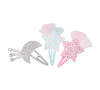 MOBUTOFU 3pcs Block Cute Hair Clip Girls Hair Accessories Star Clips Glitter Fine Barrettes