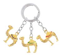 MOBUTOFU 3Pcs Camel Pendant Keychains Animal Charm Set Lightweight Key Rings for Bags with Blue and Green Resin Souvenir for Men