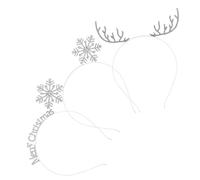 MOBUTOFU 3pcs Christmas Headband for Women Silver Alloy Elk Antler and Snowflake Design Hair Accessory, Fancy and Sparkling Headband to Fix Hairstyle and Add Extra Charm for Christmas Party