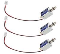 MOBUTOFU 3pcs Dc12v 2a Push Pull Type Mini Solenoid Electromagnet Actuators 4mm Stroke Linear Motion Metal Electronic Parts for Valve Control and Industrial Use