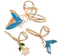 MOBUTOFU 3pcs Flower Hair Claw Clips for Women with Strong Hold and Vintage Alloy Material, Not Easy to Break, for Camping and School Use