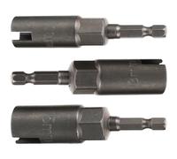 MOBUTOFU 3pcs Hexagonal Nut Socket Bit Set with 1/4 Inch Handle, Silver Drill Adapter for Efficient Tightening and Reduced Slippage, for Wing Nut Driving and Screw Fixing