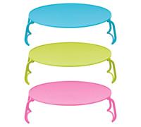 MOBUTOFU 3pcs Microwave Heating Rack Set Multifunctional Folding Steaming Tray for Kitchen Organisation Made of Sturdy Pp Material Suitable for Microwave Oven Use Random Color