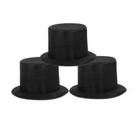 MOBUTOFU 3pcs Mini Top Hats for Crafts Lightweight Cloth Decorative Hats for Miniature Dolls Snowmen DIY Embellishments Party Supplies