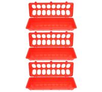 MOBUTOFU 3pcs No Mess Chick Feeder and Waterer Set with 16 Holes, Flip Top Design Plastic Poultry Feeding Box for Chicken and Bird Use on Rural Farms and Bedding Floors