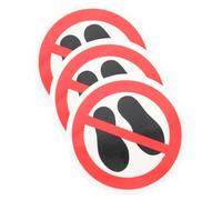 MOBUTOFU 3pcs No Step Here Warning Sign Self-adhesive Safety Stickers Pp Pet Sturdy Warning Labels for Dangerous Equipment Pools and Equipment Room Protection