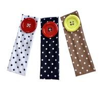 MOBUTOFU 3pcs Polka Dot Headbands for Ladies Wide Elastic Non-slip Hair Bands with Jumbo Decorative Button Comfortable Stretchy Cloth and Plastic Accessories for Party and Cosplay