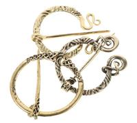 MOBUTOFU 3pcs Retro Viking Cloak Brooch Pin Set in Antique Bronze - Scarf Ring Clip and Sweater Decoration, Medieval Jewelry Accessories for Women’s Cloaks and Shawls