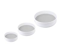 MOBUTOFU 3pcs Round Flour Sifter for Baking with Fine Mesh Screen, White Pp and Iron Material, for Sifting Flour and Sugar Powder, for Sugar Powder Biscuit Making and Pizza Dough