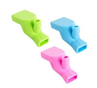 MOBUTOFU 3pcs Silicone Faucet Extender for Kids Sink Handle Extension Toddler Water Guide in Green Blue Pink for Bathroom Hand Washing