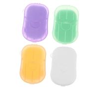 MOBUTOFU 4 Boxes Travel Soap Sheets Lavender Milk Lemon Scented Soap Slices Portable Hand Washing Supplies for Outdoor Camping and Travel Use Color